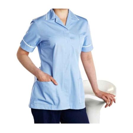 Superb Uniforms Polyester & Viscose Sky Blue Healthcare Tunic Set for Women