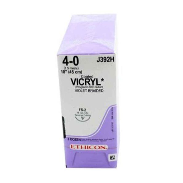 Ethicon W9106 12 Pcs 4-0 Violet Synthetic Absorbable Polyglactin 910 Suture Box