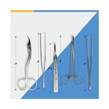 Forgesy 5 Pcs Stainless Steel Satin Finish Suture Dissection Kit with 2 Blades