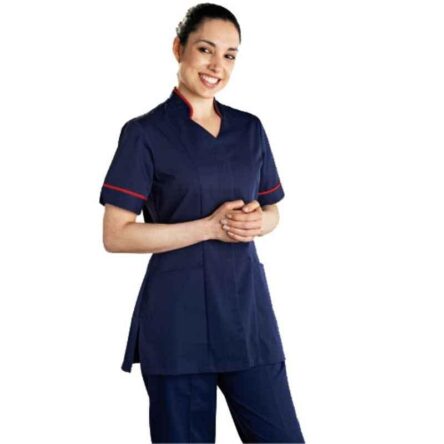 Superb Uniforms Polyester & Viscose Navy Tunic Set for Nursing Staff