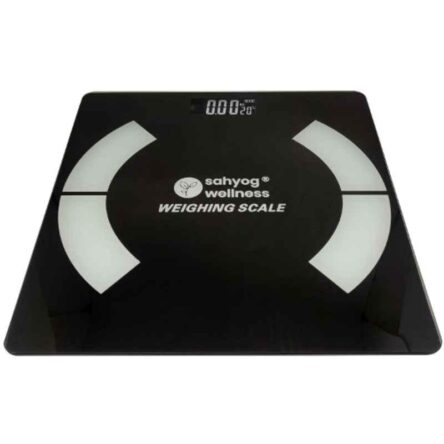 Sahyog Wellness 180kg Glass Black Personal Digital Weighing Scale with Battery