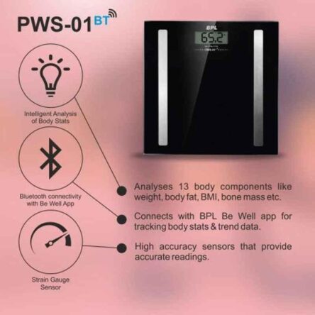 BPL PWS-01 180kg Black Bluetooth Enabled Weighing Machine