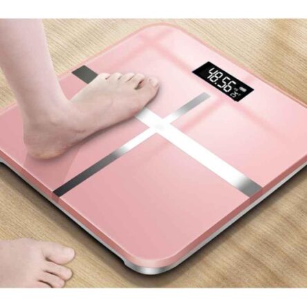 Acu-Check 6mm 180kg Tempered Glass Pink LCD Display Weighing Scale