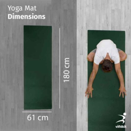 Vifitkit 61x180cm EVA Bottle Green Anti Skid Water Resistant Yoga Mat with Carry Bag & Strap
