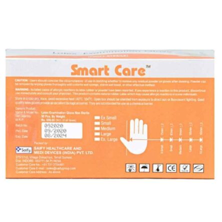 Smart Care G-6M Latex White Powdered Examination Gloves