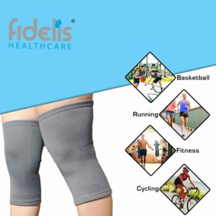 Fidelis Healthcare Elastic Grey 4 Way Knee Cap