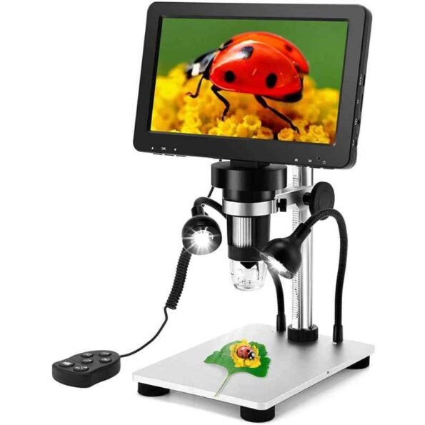 Microware 50-1200X Magnification 1080P 7 inch LCD Video Microscope with Wired Remote