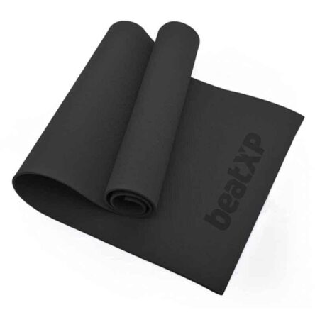 BeatXP 72×24 inch Ethylene Vinyl Acetate Black Yoga Mat with Strap