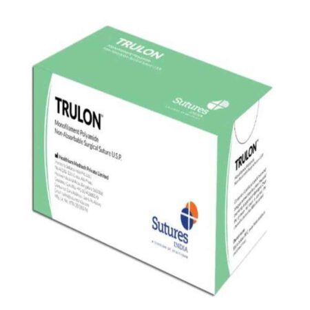 Trulon 12 Foils 2-0 USP 38mm 1/2 Circle Reverse Cutting Monofilament Polyamide Non Absorbable Surgical Suture Box