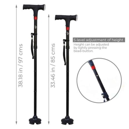 Divine Medicare Aluminium & Rubber Wonder Walking Stick