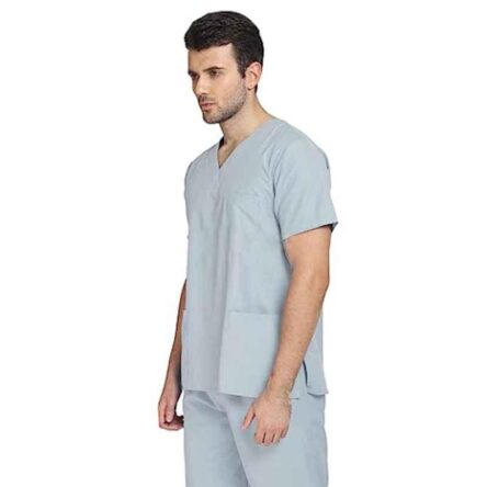 Indosurgicals Polyester & Cotton Grey Unisex Scrub Suit