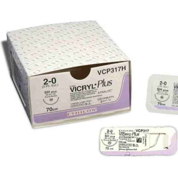 Ethicon VP2341 Vicryl Plus 2-0 Violet Braided Antibacterial Suture