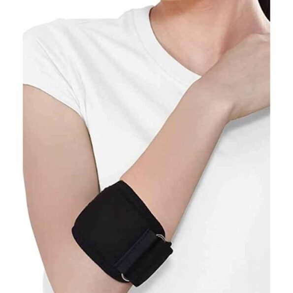 K Squarians 1901 Cotton with Elastic Black Tennis Tendonitis Arm Band for Elbow Support