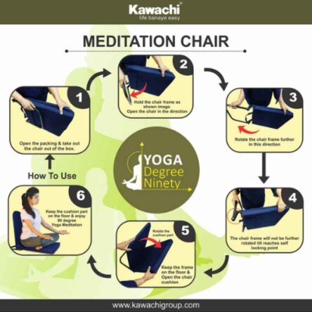 Kawachi Grey Folding Relaxing Buddha Yoga Meditation Chair for Back Support & Reading