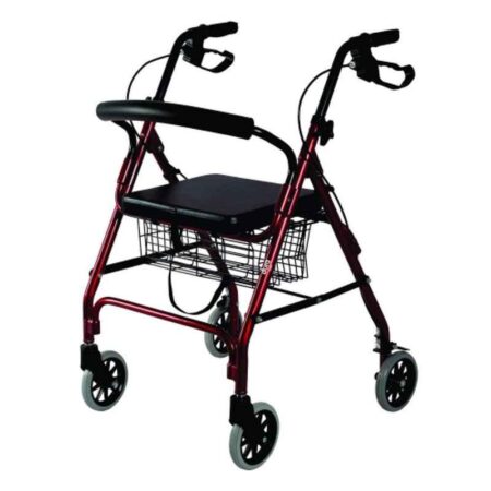 PMPS Dura Rollator Walker with Seat & Basket