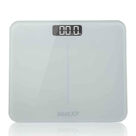 BeatXP Gravity Elite 180kg Tempered Glass White Digital Weighing Scale