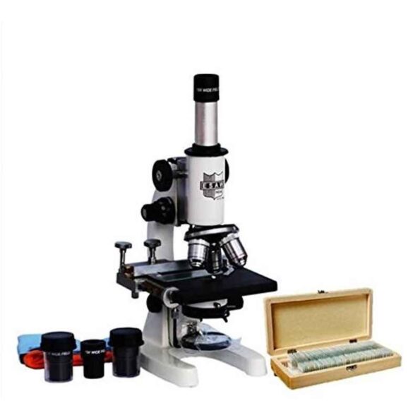 ESAW MM-02 2500x Student Compound Medical Microscope with 50 Prepared Slides