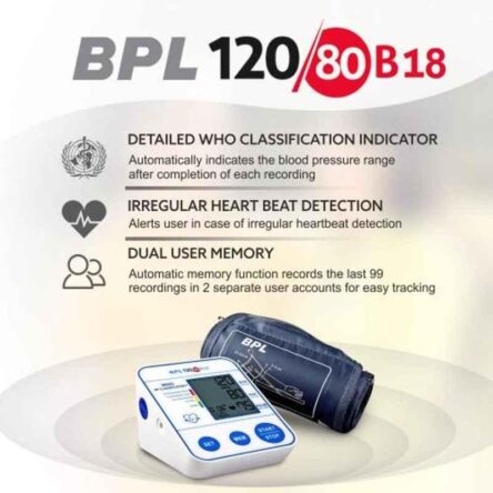 BPL 120-80-B18 White Digital Blood Pressure Monitor with USB Compatibility