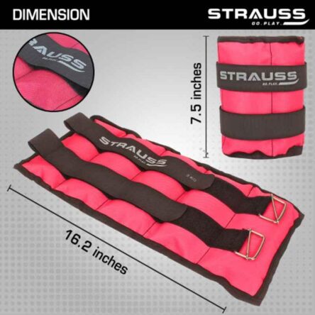 Strauss 41x19x3.5cm Neoprene Pink Adjustable Ankle Weight