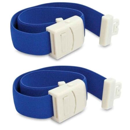 Clear & Sure 47x2.5cm Elastic Arm Tourniquet Band with Plastic Buckle (Pack of 2)