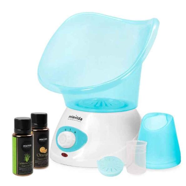 Mievida ABS Blue Steam Vaporizer & Facial Steamer with Lemongrass & Orange Essential Oils