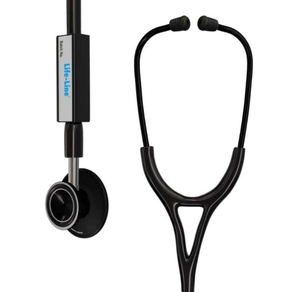 Lifeline Gold Aluminium Black Single Diaphragm Chest Piece Stethoscope with 2 Way Tube