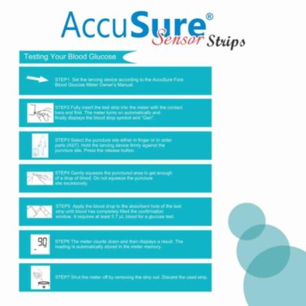 AccuSure Sensor Glucometer 25 Pcs Test Strips