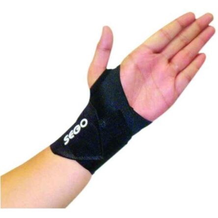 Sego Universal Breathable Fabric Black Wrist Wrap with Thumb Loop