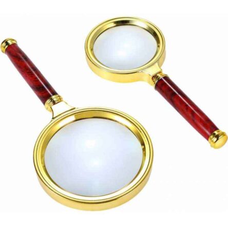 Stealodeal Combo of 70mm & 80mm Maroon Gold Magnifying Glass