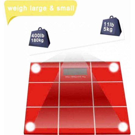 Stealodeal 5-180kg Red CheckBox Glass Digital Weighing Scale