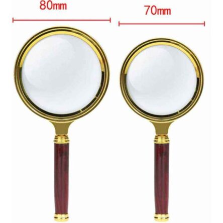 Stealodeal Combo of 70mm & 80mm Maroon Gold Magnifying Glass