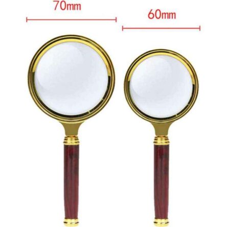 Stealodeal Combo of 60mm & 70mm Maroon Gold Magnifying Glass