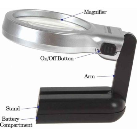 Stealodeal 65mm Black & Silver Magnifying Glass