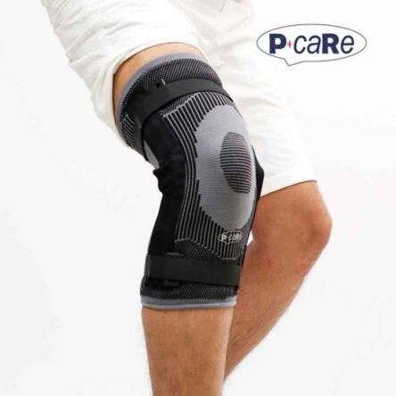 P+caRe Grey & Black Knee Sleeve with Rigid Hinge