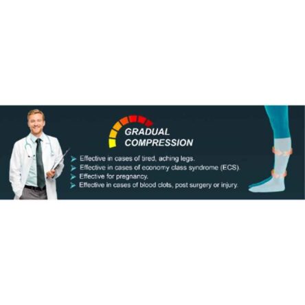 Tynor I67EAZ Polyamide Class-II Beige High Knee Medical Compression Stocking