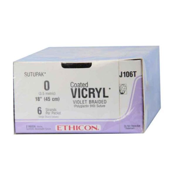 Ethicon NW2338 Vicryl 0 Absorbable Violet Braided Suture1