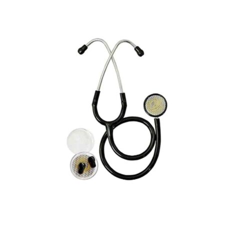 Acure Deluxe Stainless Steel Black Dual Head Acoustic Stethoscope