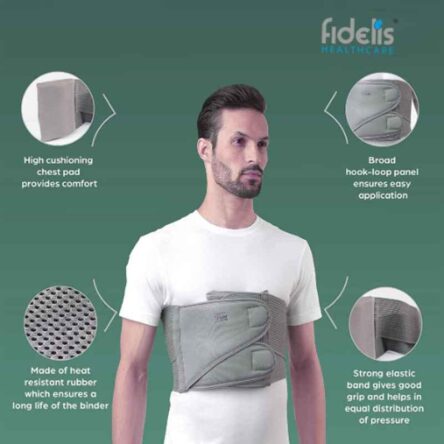 Fidelis Healthcare Elastic Grey Chest Binder