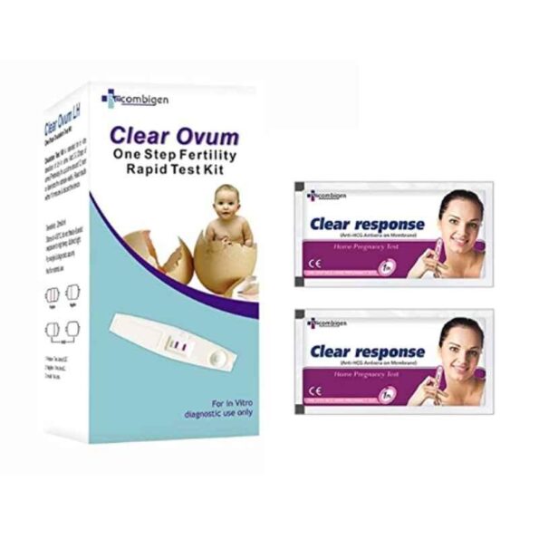 Recombigen Clear Ovum One Step Fertility Rapid Test Kit & Clear Response 2 Pcs Pregnancy Test Kit Combo