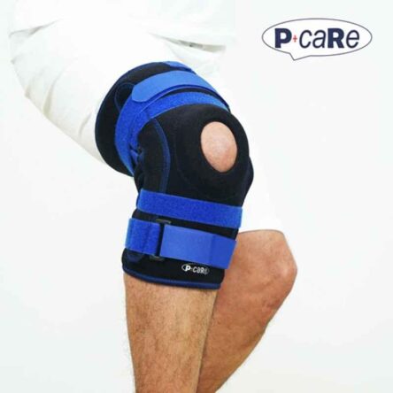 P+caRe Neoprene Black & Blue Knee Trakker Hinged