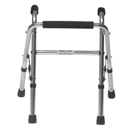 Smart Care Aluminium Height Adjustable Folding Walker with 2.5 inch Castor