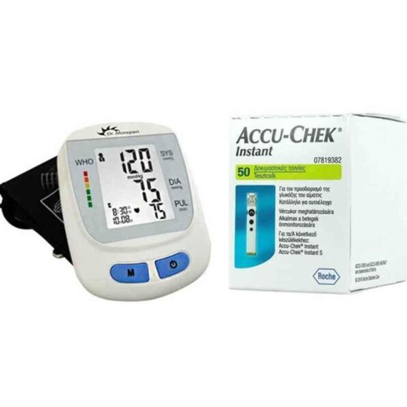 Dr. Morepen BP-09 Blood Pressure Monitor & Accu-Chek Instant 50 Test Strips