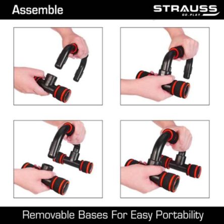 Strauss 22x14x12.5cm Polypropylene Black & Red Moto Push Up Bar