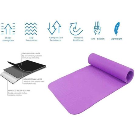 Strauss 1730x610x6mm Purple Eco Friendly PE Yoga Mat