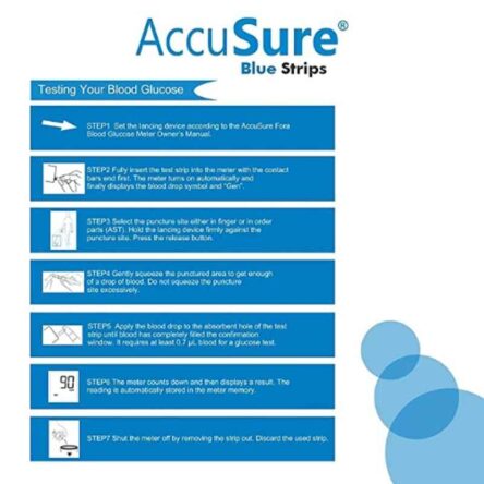 AccuSure 50 Pcs Multicolor Blood Glucose Test Strips Set