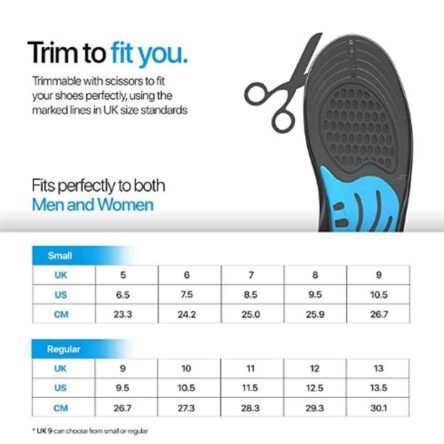 Frido W-01 Silicone Based Dual Gel Trimmable Insole