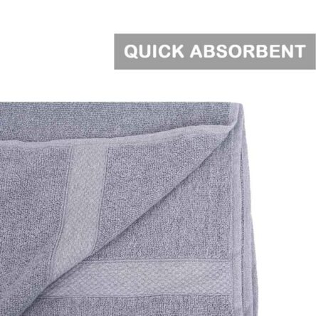 Rise N Shine 70x150cm 400GSM Cotton Grey Bath Towel for Men & Women (Pack of 2)