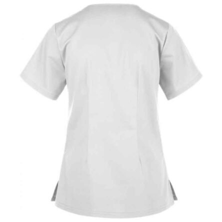 Superb Uniforms Polyester & Viscose White Half Sleeves V Neck Scrub for Women