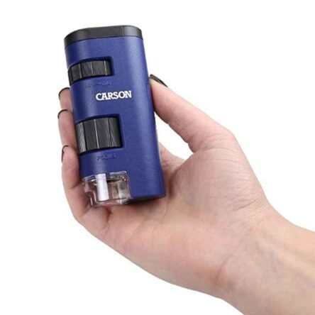 Carson Pocket Micro MM-450 20-60X Plastic Blue LED Lighted Zoom Field Microscope with Aspheric Lens System