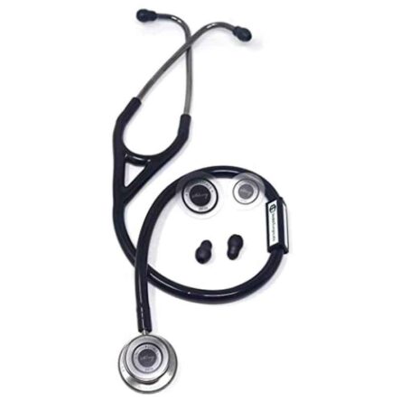 Indosurgicals Silvery III Stainless Steel Black Stethoscope